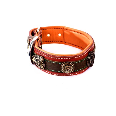 Collar Engraved Leather Handmade Buckle - Adjustable