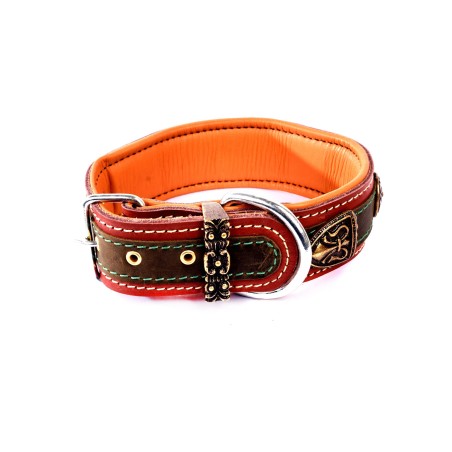 Collar Engraved Leather Handmade Buckle - Adjustable